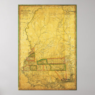 Poster Carte panoramique MississippiMississippi