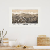 Poster Carte panoramique Oxford NY 1888 (Cuisine)