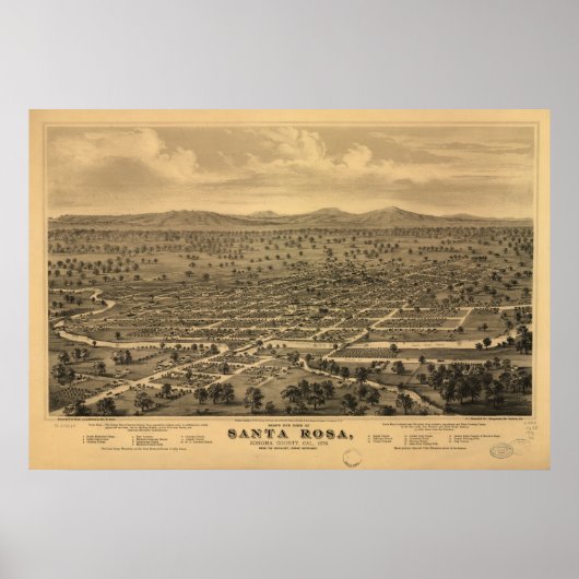 Poster Carte panoramique père Noël Rosa California 1876 (Devant)