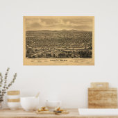 Poster Carte panoramique père Noël Rosa California 1876 (Cuisine)