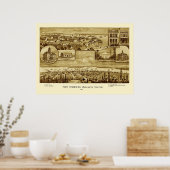 Poster Carte panoramique Port Townsend Washington 1888 (Cuisine)