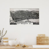 Poster Carte panoramique Rochester, PA - 1900 (Cuisine)