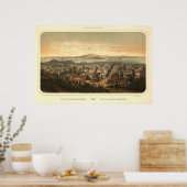 Poster Carte panoramique San Francisco Birdseye 1846 (Cuisine)