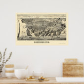 Poster Carte panoramique Superior, WI - 1890 (Cuisine)