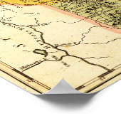 Poster Carte panoramique VermontVermont (Coin)