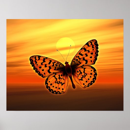 Poster Carte Papillon (Devant)
