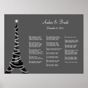 Poster Carte Paris en soirée