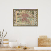 Poster Carte Paris vintage (Cuisine)