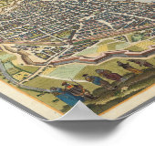 Poster Carte Paris vintage (Coin)