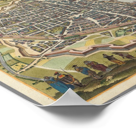 Poster Carte Paris vintage (Coin)