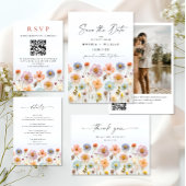 Poster Carte Pastel Pink Bohemian Fleurs sauvages Recette