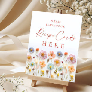 Poster Carte Pastel Pink Bohemian Fleurs sauvages Recette