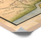 Poster Carte Philadelphie 1750 réplique (Coin)