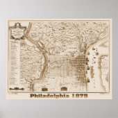 Poster Carte Philadelphie 1875, réplique (Devant)
