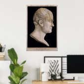 Poster Carte phréologique du Dr Spurzheim (Bureau à domicile)