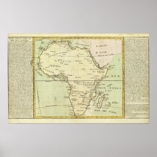 Poster Carte physique de l'Afrique (Devant)