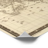 Poster Carte physique du monde (Coin)