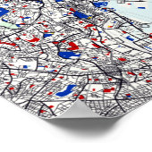 Poster Carte Piet Mondrian de Tokyo (Coin)