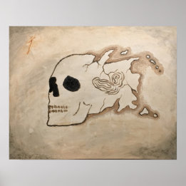 Poster Carte pirate "Eaux dangereuses" par David Good