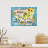 Poster Carte pirate Imprimer - Grande toile (Cuisine)