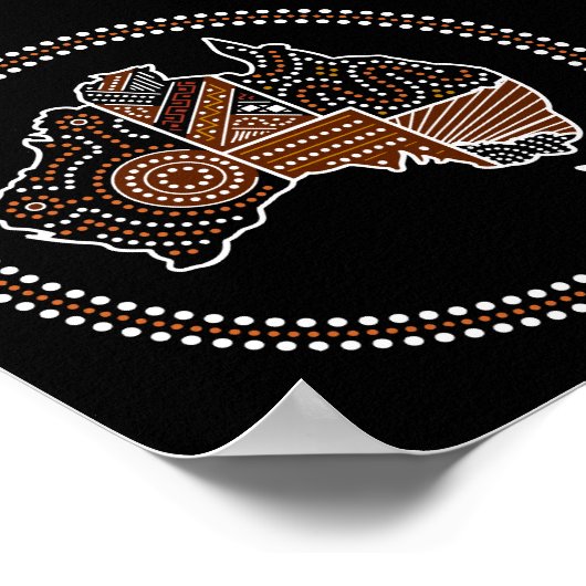 Poster Carte pointée australienne (Coin)