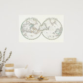 Poster Carte polaire du monde (Cuisine)