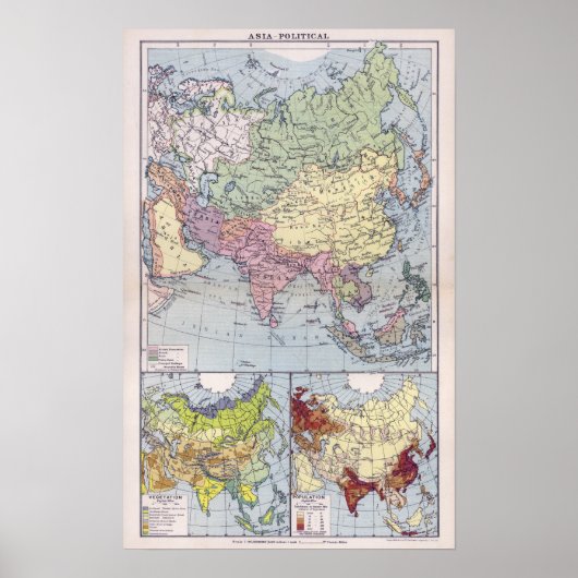 Poster Carte politique | Asie (Devant)