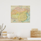 Poster Carte politique chinoise (Cuisine)