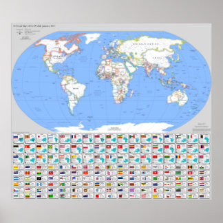 Poster Carte politique de ces rives équitables, janvier 2