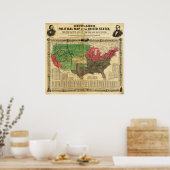 Poster Carte politique des États-Unis de Reynolds (Cuisine)