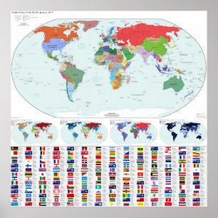 Poster Carte politique du monde, 2019 (Notre pays équitab