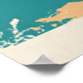 Poster Carte politique rétrograde du monde (Coin)