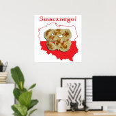 Poster Carte polonaise de Pierogi Smacznego (Bureau à domicile)