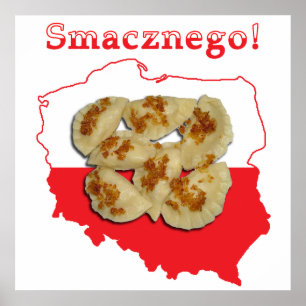 Poster Carte polonaise de Pierogi Smacznego
