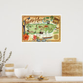 Poster Carte Porto Rico (Cuisine)