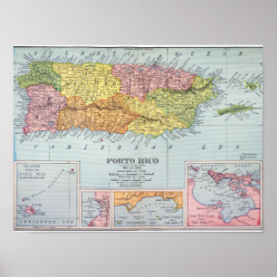 POSTER CARTE : PORTO RICO, 1900