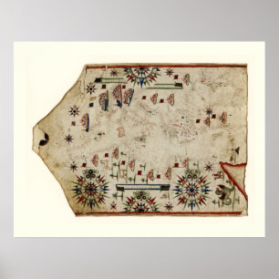 Poster Carte Portolan de la Méditerranée (vers 1580)