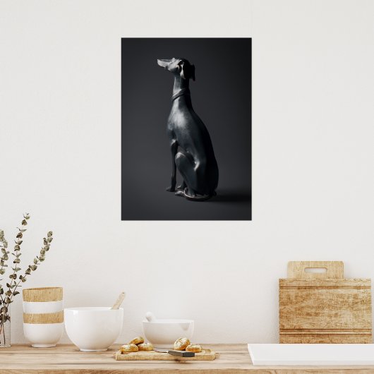 Poster Carte Pose de sculpture Greyhound (Cuisine)