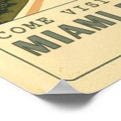 Poster Carte postale 1920 Retro Miami Beach Ocean Drive (Coin)