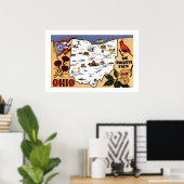 Poster Carte postale 20x30 Ohio Buckeye State (Bureau à domicile)
