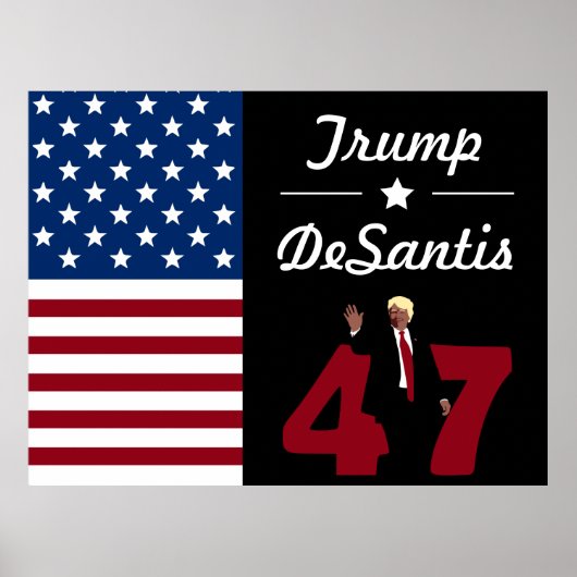 Poster Carte postale 47 Trump Desantis 2024 (Devant)