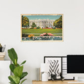 Poster Carte postale ancienne de la Maison Blanche (Bureau à domicile)
