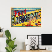 Poster Carte postale aux grandes lettres de Fort Lauderda (Bureau à domicile)