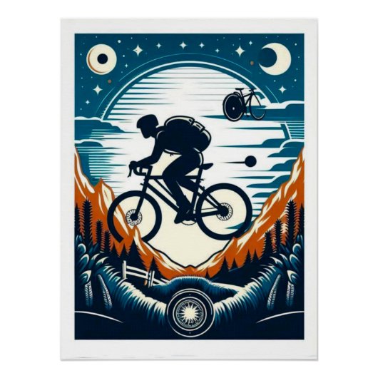 Poster Carte postale d'affiche de bicyclette (Devant)