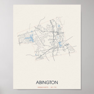 Poster Carte postale de la rue d'Abington Massachusetts