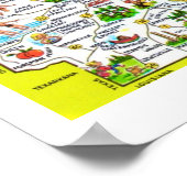 Poster Carte postale de l'Arkansas colorée Imprimer (Coin)