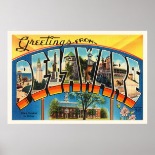 Poster Carte postale de Vintage voyage du Delaware State