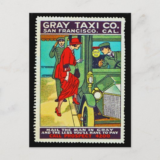 Poster carte postale Grey Taxi Co. SF (Devant)