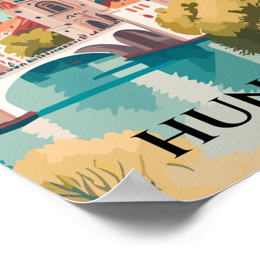 Poster Carte postale Hongrie célèbre Travel Place (Coin)