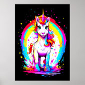 Poster Carte postale Rainbow Unicorn (Devant)